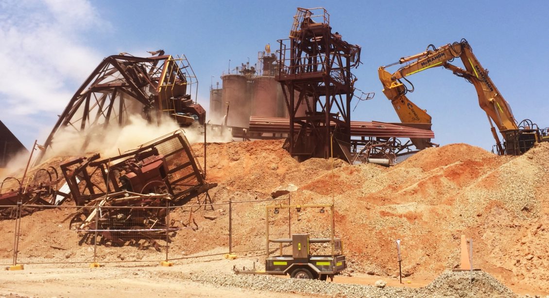 Demolished structures from Razorback Crushing Plant