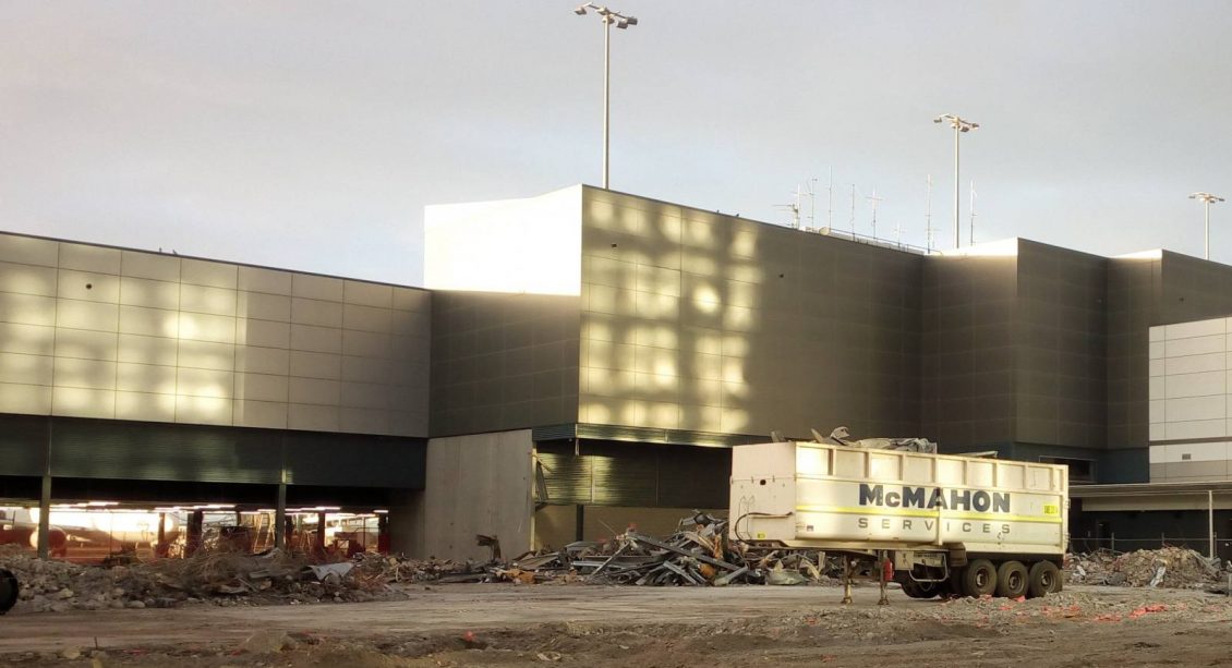 Adelaide Airport International Terminal during demolition