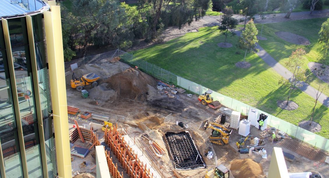 Aerial view of the Adelaide Botanic High School redevelopment