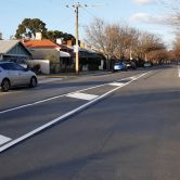 New road markings on Alexandra Road