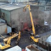 Three Excavators performing Demolition works at Nyrstar’s Port Pirie Lead Smelter